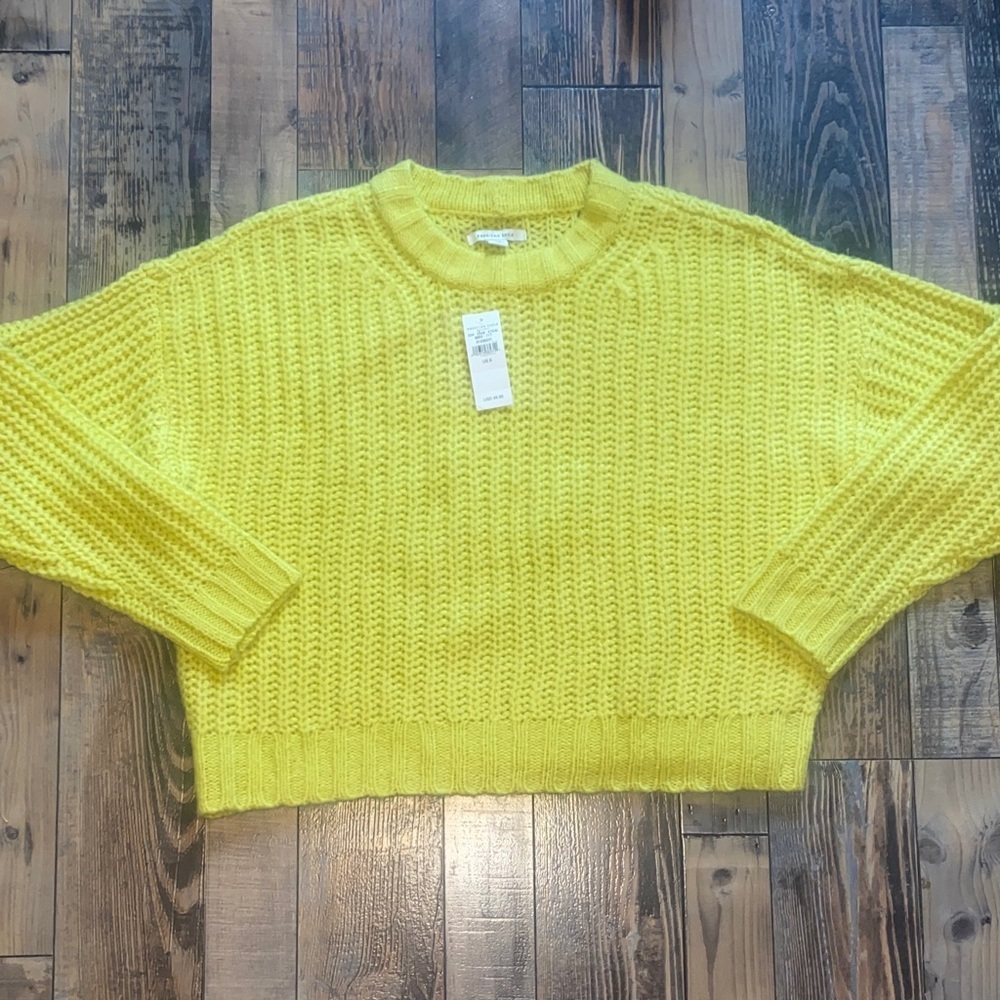 American Eagle Outfitters Sunny Yellow Crew Neck Sweater